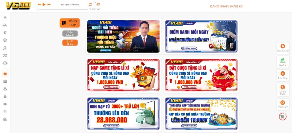 Các chương trình khuyến mãi hấp dẫn tại V6BET